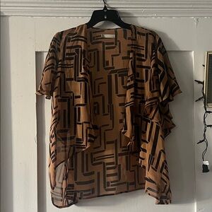 Hinge Black and Tan Patterned Cardigan